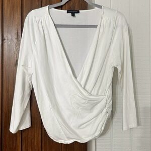 Banana Republic White Wrap Blouse